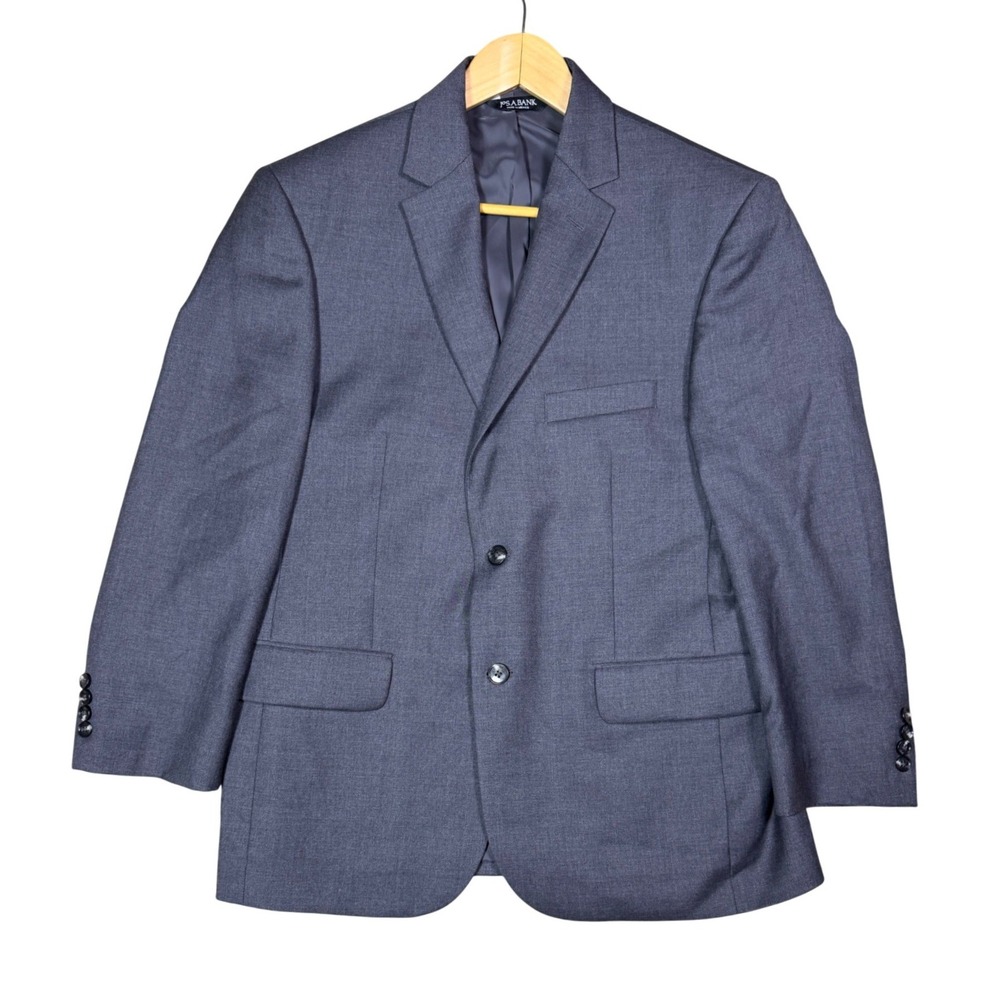 Josβ A Bank Sport Coat Mens 42 Short Gray Traveler Tailored Fit 100% Wool Blazer